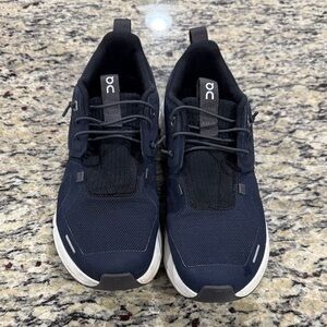 On Running Kids Navy and White Sneakers